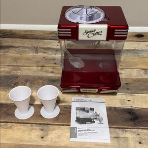 Nostalgia Vibrant Red Snow Cone Machine